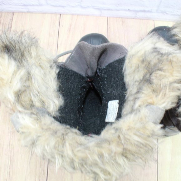 Sorel Joan of Artic Gray Suede Fur Trim Waterproof Winter Boots Size 9 - Picture 11 of 12